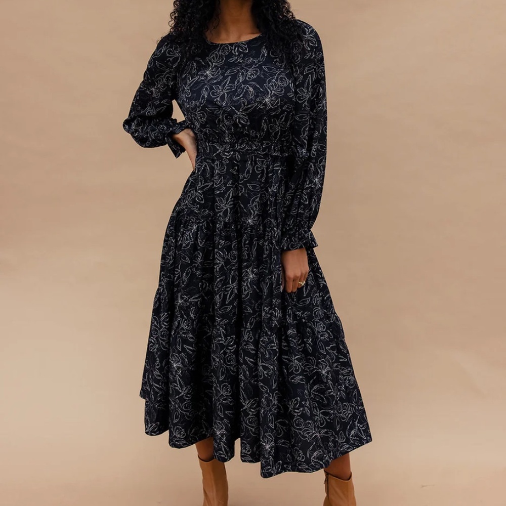Roolee Morwen Black Floral Maxi